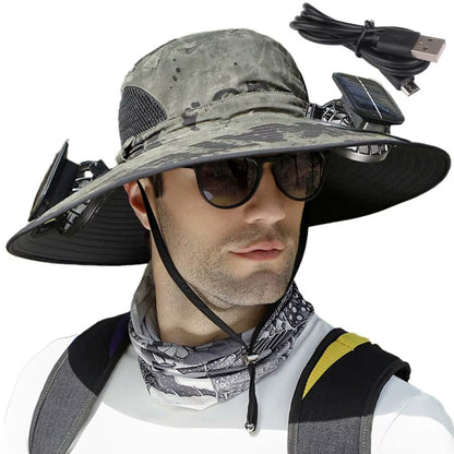 BreezeGuard™ Solar Fan Hat – Cool Comfort Under the Sun
