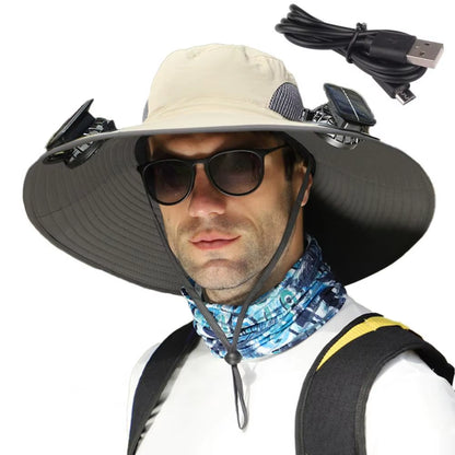 BreezeGuard™ Solar Fan Hat – Cool Comfort Under the Sun
